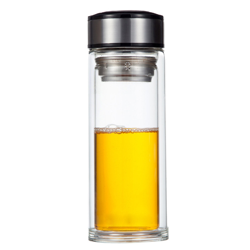 加厚底水晶过滤隔热双层玻璃杯