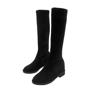 150小个子长靴内增高不过膝瘦瘦加女绒面中筒2025新款秋冬长筒靴