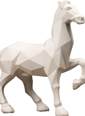 动物雕塑家居客厅博古架几何折纸