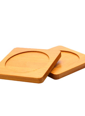 新品木质创意餐桌盘子微景观植物圆形垫子家用防烫砂锅茶道杯垫