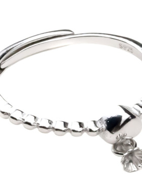 简单款银圆珠戒指配件s925珍珠