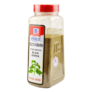 味好美纯黑胡椒粉453g 用于披萨 烤肉 牛排 配料烘焙原料 胡椒粉