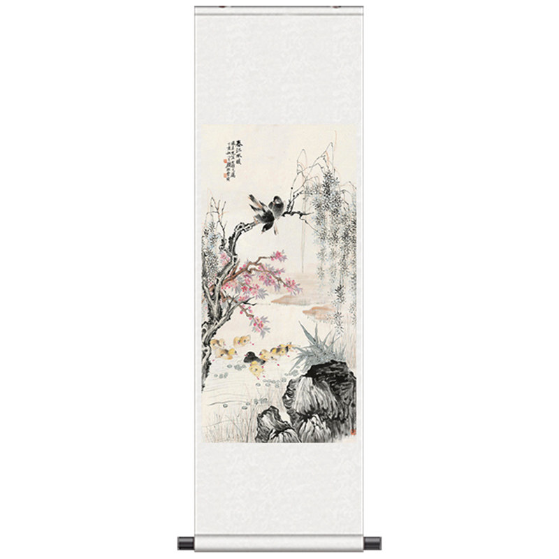 鸭子花鸟画钱松岩国画春江水暖