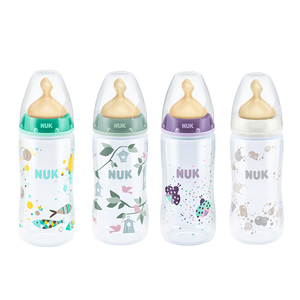 德国版NUK宽口径奶瓶防胀气乳胶2段M号奶嘴PP奶瓶胶奶瓶塑料奶瓶