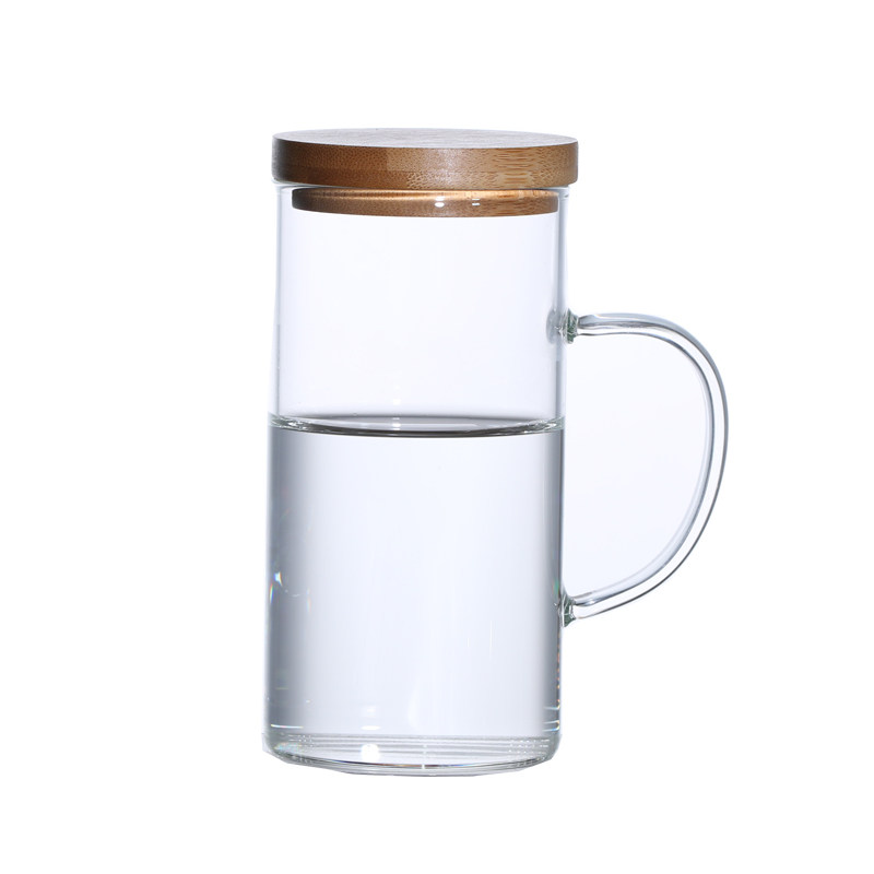 耐高温玻璃杯带盖带把 家用花茶水杯茶具喝水杯子茶杯柠檬杯有盖