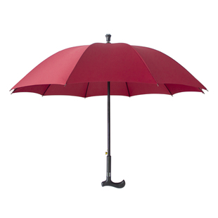 拐杖伞老人伞纯色助力长伞男女防晒雨伞钢骨直杆雨伞拐杖雨伞