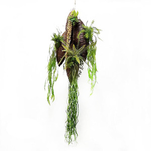 花盆奶茶店柳编植物绿萝装饰品