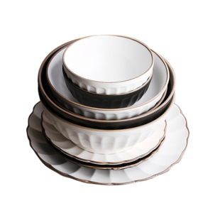 微瑕美式陶瓷餐具轻奢碗盘碗碟饭碗菜盘好看的餐盘家用单个韦斯顿