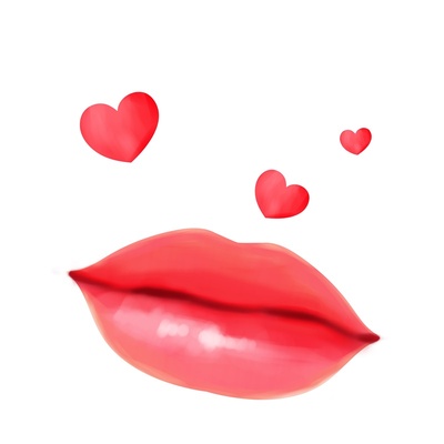 爱心吻手机直播礼物 手绘素材ae模板转场mg动画制作 svga动画原创