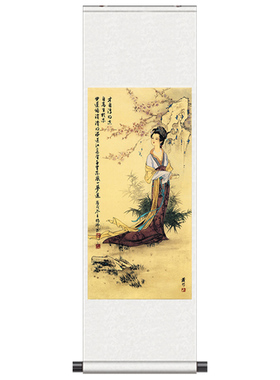 东风一梦热卖字画仕女图卷轴画茶楼挂画办公室装裱画丝绸画风水画