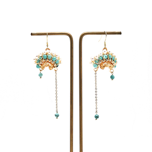 小众个性脸谱刀马旦耳环气质天然珍珠耳坠2021新款复古中国风耳饰