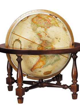 欧式风英国牛皮金属浮雕地球仪