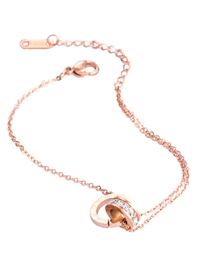 小众玫瑰金四叶草钛钢防过敏手链