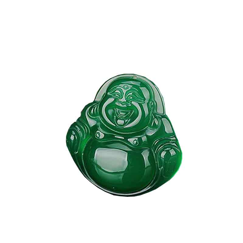 绿玉髓翡翠玛瑙笑佛水晶挂坠新品