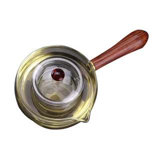 金箔公杯分茶器 玻璃侧把公道杯日式锤纹加厚耐高温功夫茶具配件