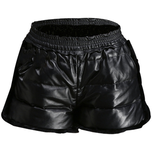 皮草真皮羽绒短裤女冬靴裤2026春季新款加绒水貂毛绵羊皮阔腿皮裤