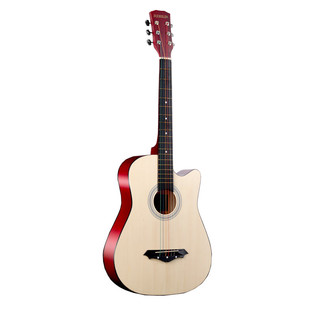 圆角缺角41-38寸学生初学者吉它新手入门练习琴民谣木吉他送全套