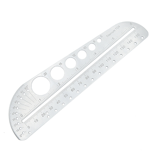 防身尺子钛合金TC4多功能大号不锈钢圆规量角器内六角刻度EDC工具