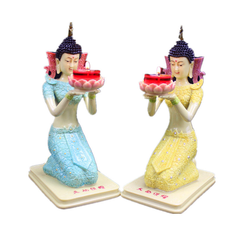 烛台供佛树脂寺庙仙女酥油灯
