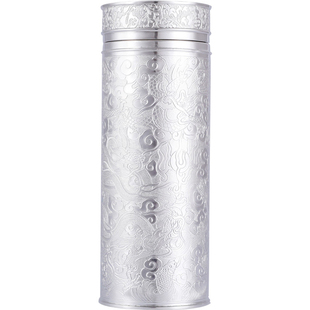 九龙银水杯999纯银 雪花银内外纯银 手工全银杯子保温杯男士送礼