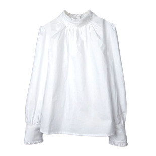 幸福一家人董洁房天心同款衣服女立领木耳边韩版职业衬衫百搭上衣