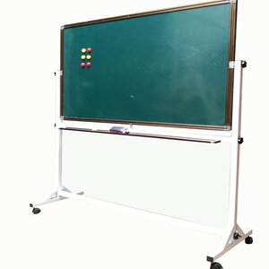 培训教学学校磁性黑板绿板白板移动翻转立式带轮双面支架式80*120
