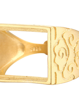 s925银戒指空托祥云图diy南红