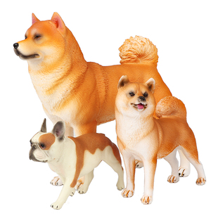 仿真动物模型金毛秋田犬柴犬斗牛犬宠物狗户外实心益智玩具男礼物