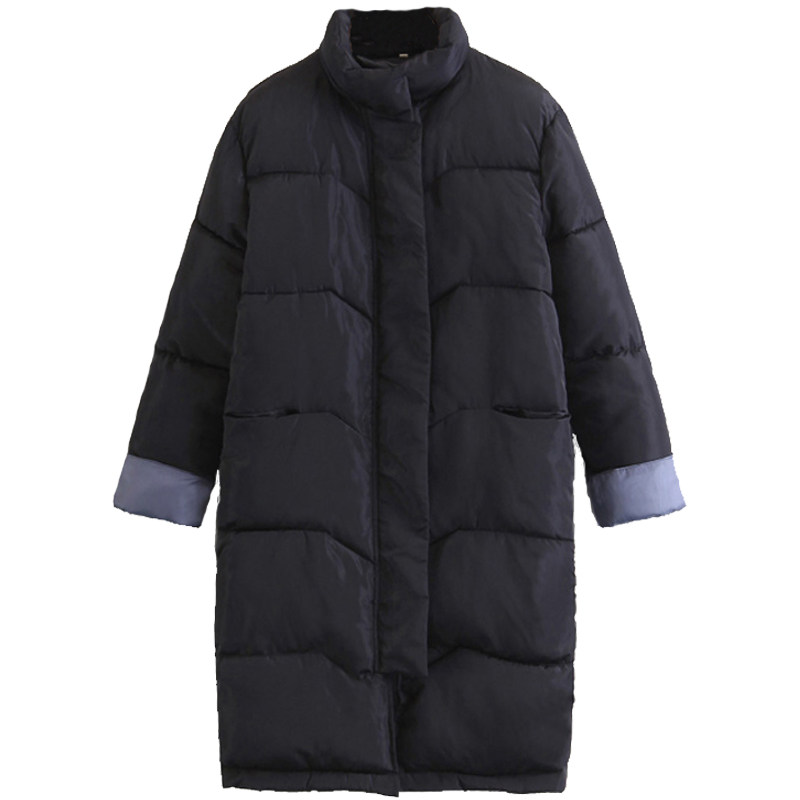 棉服女中长款2022冬装新款韩版宽松bf棉衣女加厚面包服棉袄潮
