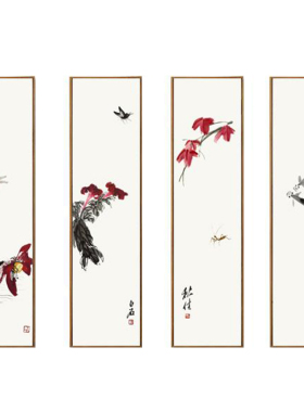 新中式风齐白石沙发背景墙装饰画