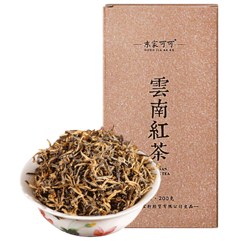 2024年東家可可金絲黃金芽2號(hào)云南紅茶滇紅茶200克散茶葉盒裝