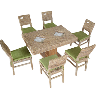 酒店餐厅藤桌椅藤家具卡座藤沙发茶几咖啡厅农庄餐桌靠背椅餐椅凳