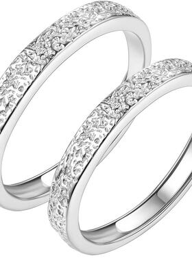 情侣戒指对戒纯银冷淡风情侣