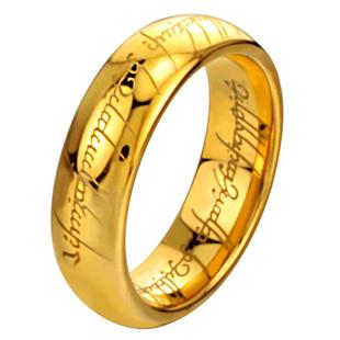 钨金镀18k金色男士戒指食指霸气高级尾戒嘻哈 戒指男潮流个性男款