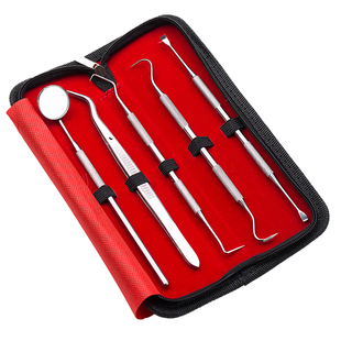 不锈钢牙签工具随身剔牙结石掏牙缝神器钛合金剔牙器清洁套装双钩