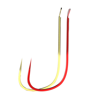 西原赤金袖鱼钩有倒刺长柄冬钓