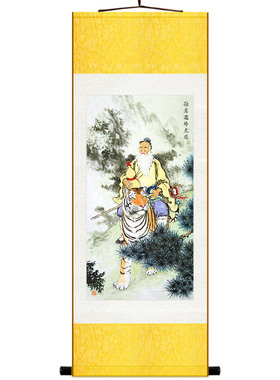 药王孙思邈跨虎图古代名医挂画