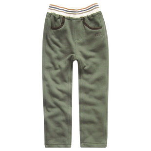 正品ELLE童装男童运动裤加绒中大童针织长裤儿童春秋厚款直筒裤子