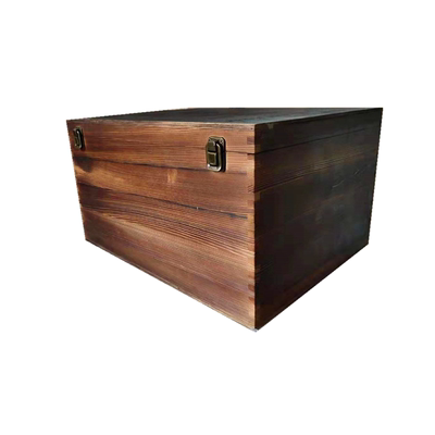 复古色实木定做带盖大空间储物箱