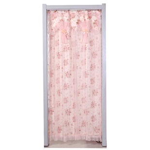 四季家用门帘布艺卧室蕾丝防蚊沙帘厨房卫生间隔断帘装饰帘子定制