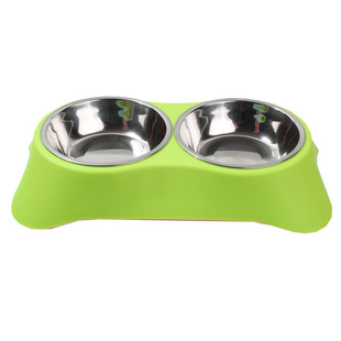 宠物碗架猫碗狗碗不锈钢狗盆双碗猫粮食盆喝水盆泰迪饭盆宠物用品