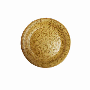 土陶特色平盘粗陶瓷黄金虎皮菜盘鱼盘餐果盘西餐盘牛排盘饭店复古