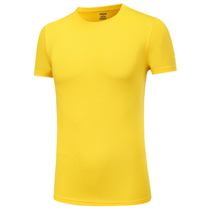 夏短款速干羽毛球服上衣男女圆领短袖T恤乒乓半袖球衣纯色印字