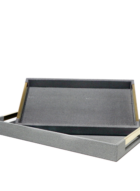 木质长方形餐厅摆件新中式风托盘