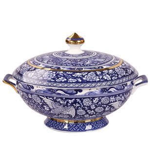 散件——元青花瓷仿古餐具碗碟套装 红鑫景德镇凤凰骨瓷陶瓷器