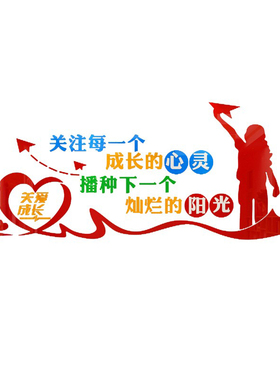 亚克力快乐成长校园背景墙装饰