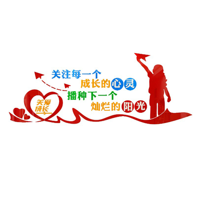 亚克力快乐成长校园背景墙装饰