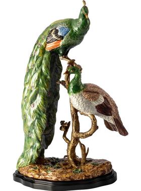 凤凰美居欧式风彩绘黄铜新房孔雀