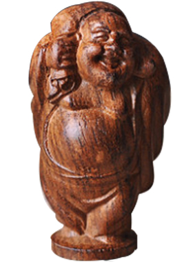 祥云阁自然风沉香木布袋佛手把件