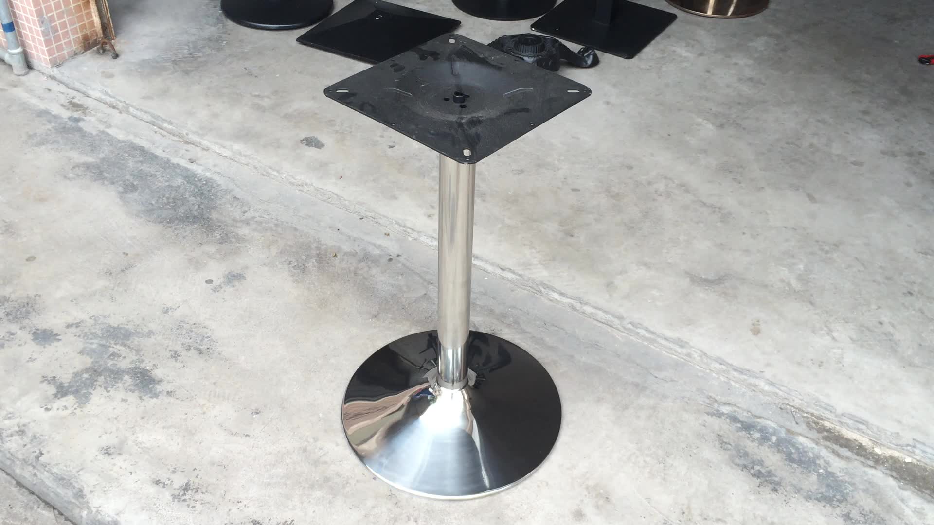 Hot Sale Cheap Round Chrome Plated Dining Table Base Electroplate Iron